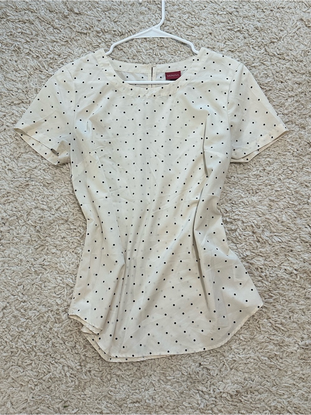 Short-Sleeve Polka Dot & Cream Merona Blouse
